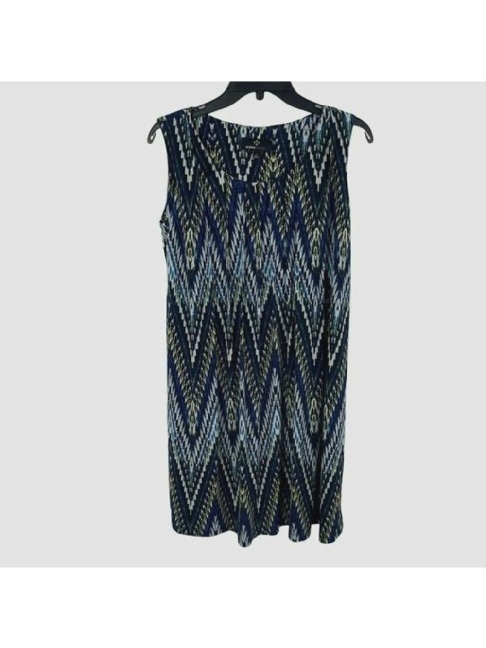 Ronni Nicole Women Sleeveless Blue Chevron Sleeveless‎ Shift Dress Size 6